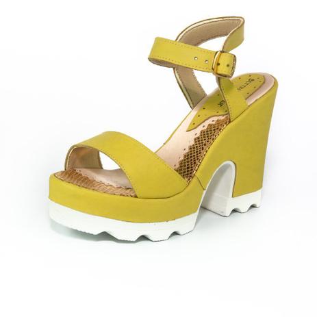 Sandália Feminina Top Franca Shoes Salto Grosso Amarela - Sandália Feminina  - Magazine Luiza