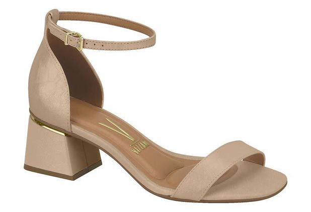 Sandalia nude salto bloco 5 cm - Cristina Alves