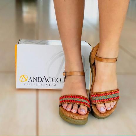 sandalia flatform couro