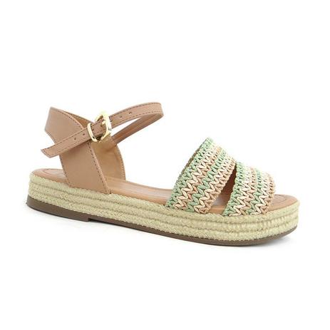 sandália flatform palha