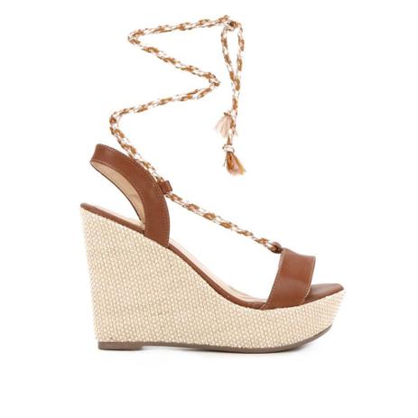 Sandália Griffe Anabela Amarração - Sandália Feminina - Magazine Luiza