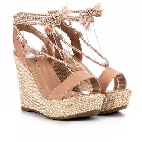 Sandália Griffe Anabela Amarração - Sandália Feminina - Magazine Luiza