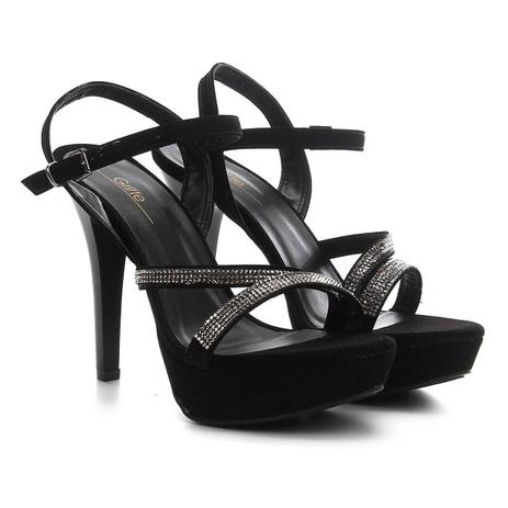 sandália griffe salto grosso meia pata