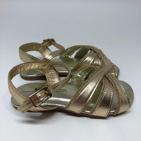 Sandalia Infantil Bibi Feminina De Couro Dourada Metalizado Tamanho 26 - Sandália  Infantil - Magazine Luiza