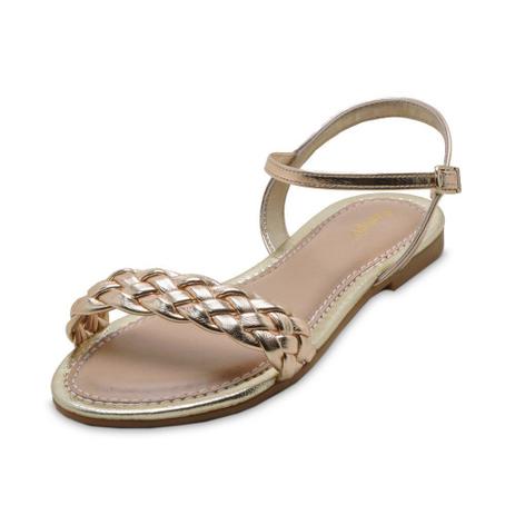 Sandália Infantil Cherrie Tira Trançada Pampili Dourada - Sandália Infantil  - Magazine Luiza