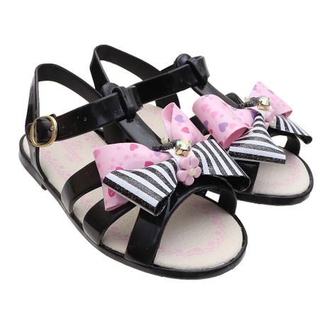 sandalia infantil feminina preta