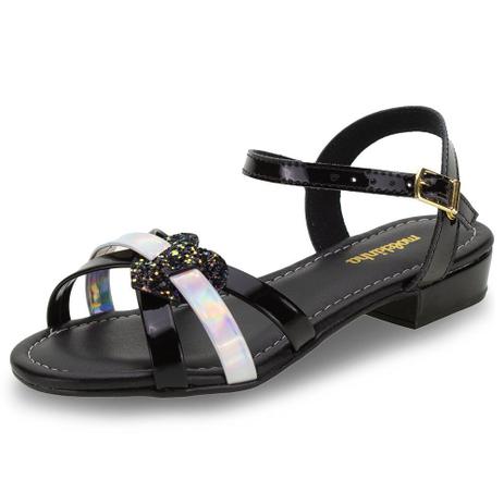 sandalia infantil feminina preta