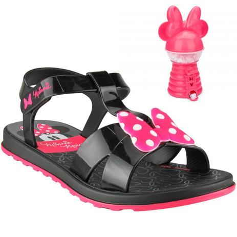 Sandália Infantil Grendene Mickey e Minnie Mensagens 22003 - Cor:  Preto/Rosa - Tamanho: 32/33 - Sandália Infantil - Magazine Luiza