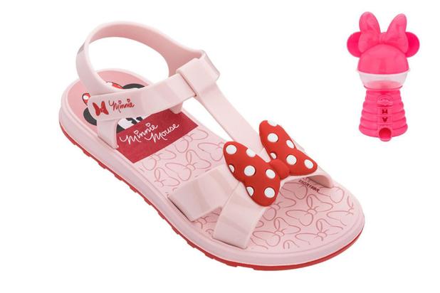Sandália Infantil Grendene Mickey e Minnie Mensagens 22003 - Cor:  Rosa/Vermelho - Tamanho: 29 - Sandália Infantil - Magazine Luiza