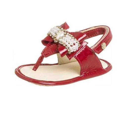 Sandália Infantil Menina Couro Laço Strass Verniz Mogly Menor preço em Sandália Infantil Menina Couro Laço Strass Verniz Mogly