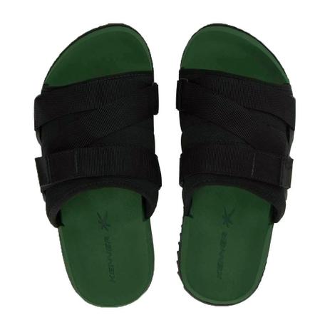 Sandália Kenner Slide Hyp3r-Z Preto com Verde Masculino Menor preço em Sandália Kenner Slide Hyp3r-Z Preto com Verde Masculino
