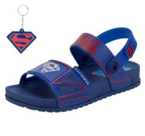 Sandália Liga Da Justiça Metalic 22358 - Cor:Azul/ Vermelho - Tamanho:31 -  Grendene Kids - Sandália Infantil - Magazine Luiza
