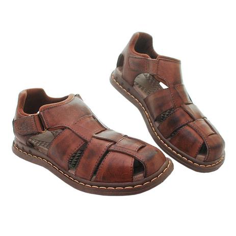 sandália franciscana masculina marrom