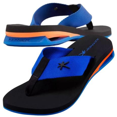 Sandália Masculina Kenner AMP TURBO BLOCK Chinelo Para Homem Macio  Confortável Preto e Azul - Sandália Esportiva - Magazine Luiza