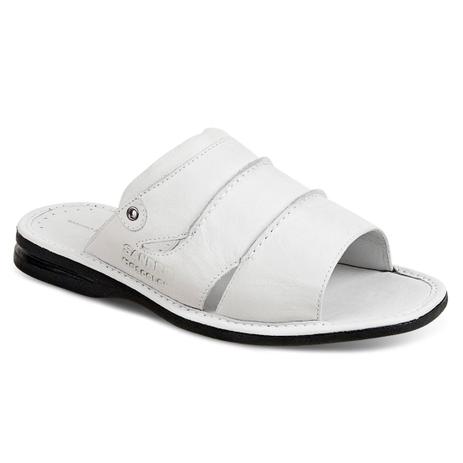 sandalia masculina branca couro