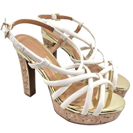 sandalia meia pata branca vizzano