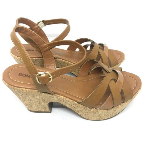 sandalia meia pata salto medio