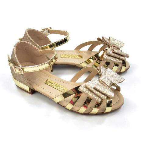 sandalia menina dourada