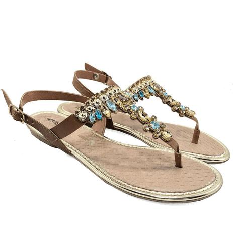 Sandália Feminina Rasteira Mississipi Q2892 Preto | Sensação Store