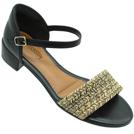 sandália mississipi salto grosso tiras feminina