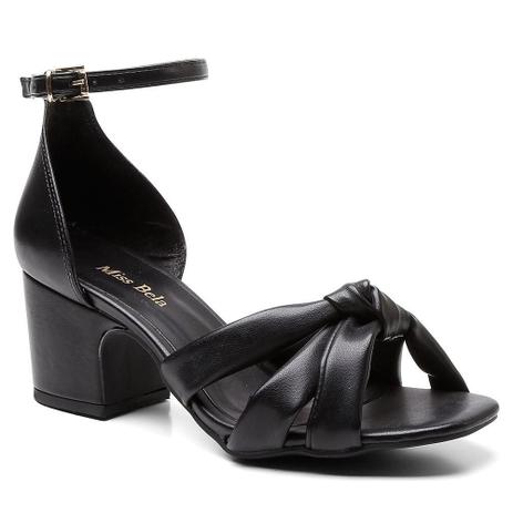 Sandália Nó Tiras Salto Grosso Feminina Conforto Casual - Miss Bela -  Sandália Feminina - Magazine Luiza