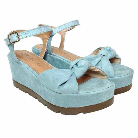 Sandália Offline Salto Anabela Suede Azul - Sandália Feminina - Magazine  Luiza