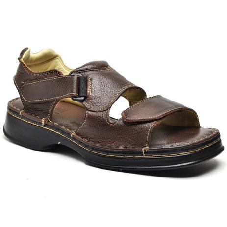 Sandália Ortopédica Masculina Couro Confortável Dia a Dia - Rubim Calçados  - Sandália Masculina - Magazine Luiza