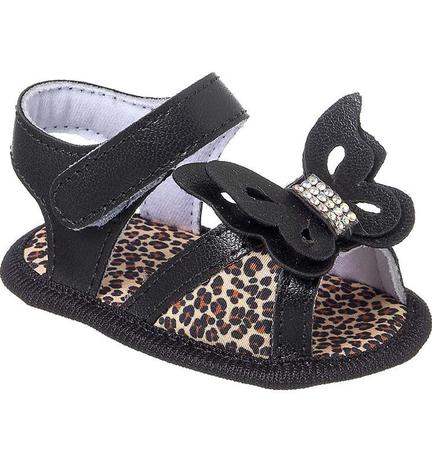 Sandália para bebê Preta de Oncinha 13/18 - Keto Baby - Sandália para Bebês  - Magazine Luiza