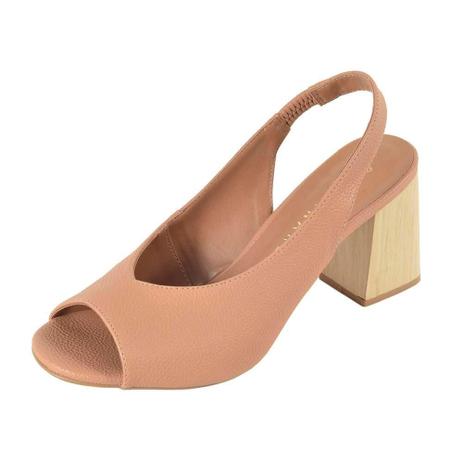 sandalia peep toe salto grosso