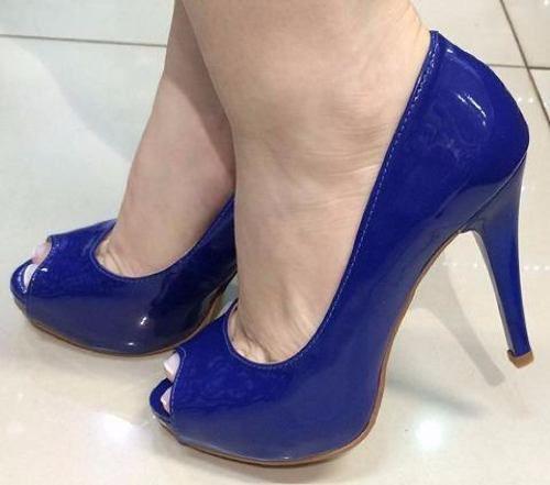 peep toe azul