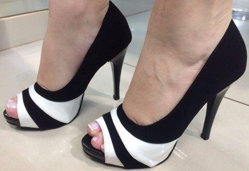 peep toe meia pata branco