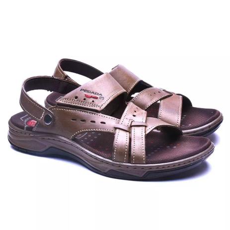 sandália couro pegada tiras masculino