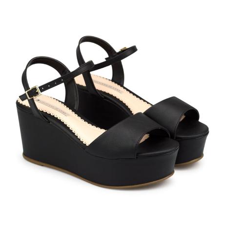 plataforma sandalia preta