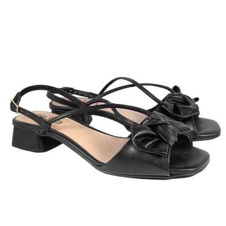 Sandália Preta Salto Baixo Grosso 3,5 cm com Laço frontal - VillaSanta -  Outros Moda e Acessórios - Magazine Luiza