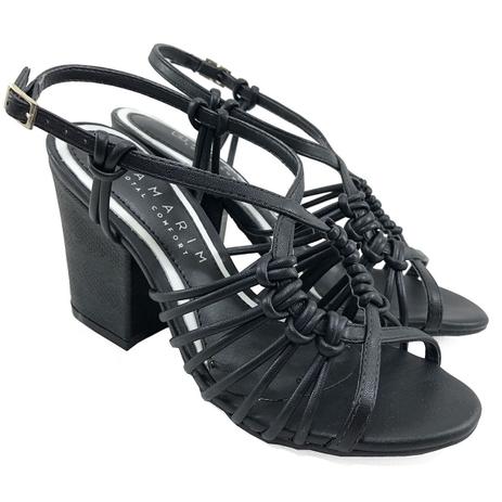 Sandalia Feminina Tira Salto Grosso Nobucado Nude - GiselaCosta