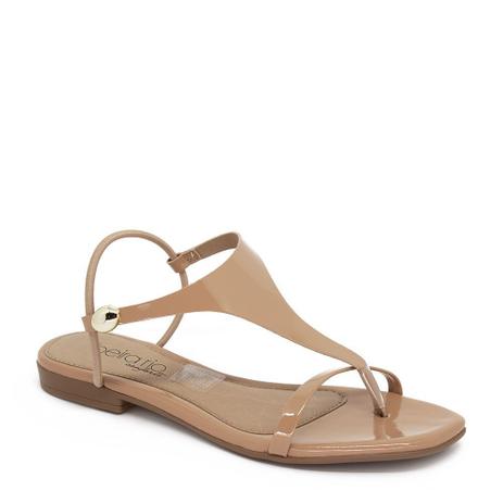 sandália rasteira nude