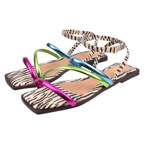 Sandália Rasteira de zebra - MARCELO CALÇADOS - Rasteirinha Feminina -  Magazine Luiza