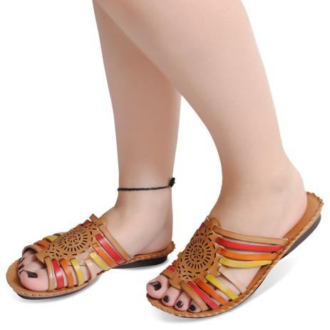 Sandalia Rasteira Em Couro Whisk Color 2130 - Flor d'couro - Rasteirinha  Feminina - Magazine Luiza