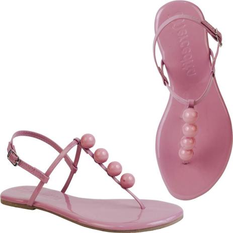 sandalia rasteira de bolinha