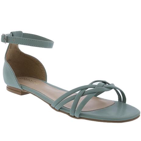 sandália rasteira tiras cruzadas