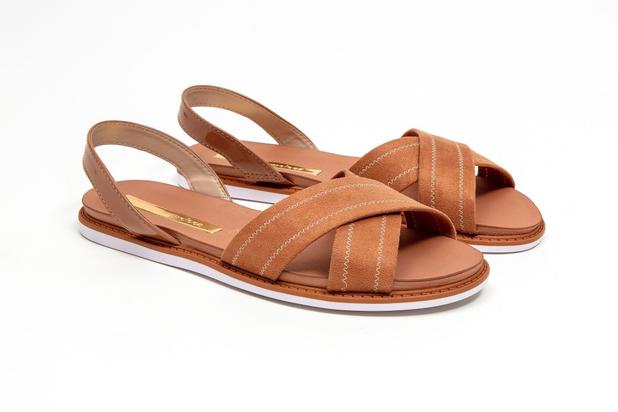 sandalia rasteira cruzada