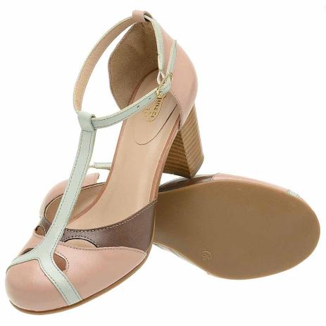 sandalia retro salto grosso