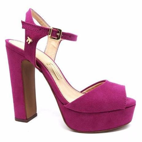 sandalia vizzano rosa pink salto grosso