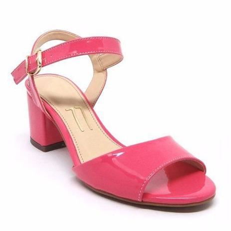 sandalia rosa pink salto baixo