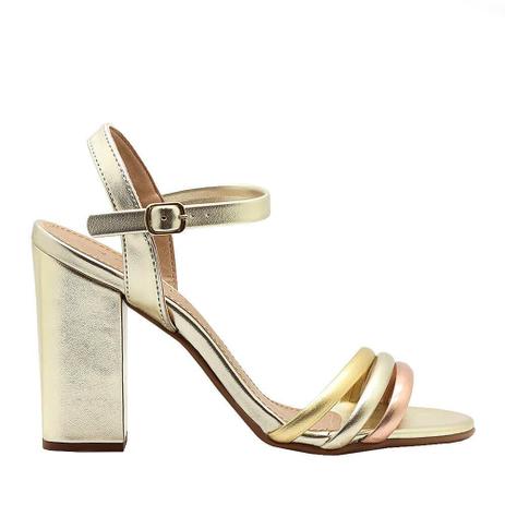 sandalia metalizada salto grosso