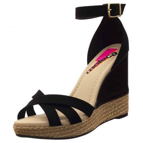 Sandalia Feminina Anabela Plataforma Confort Moda Sapato Casual Salto Medio  Tratorada Baixo Espadrile Sola em Promoção | Ofertas na Americanas