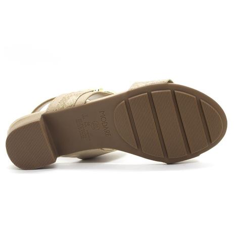 sandalia salto baixo bege