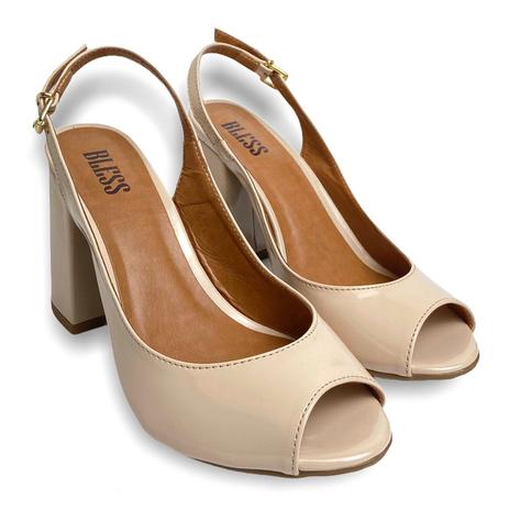 Sandália Salto Bloco Feminina Peep Toe Verniz - Monare - Peep Toe -  Magazine Luiza