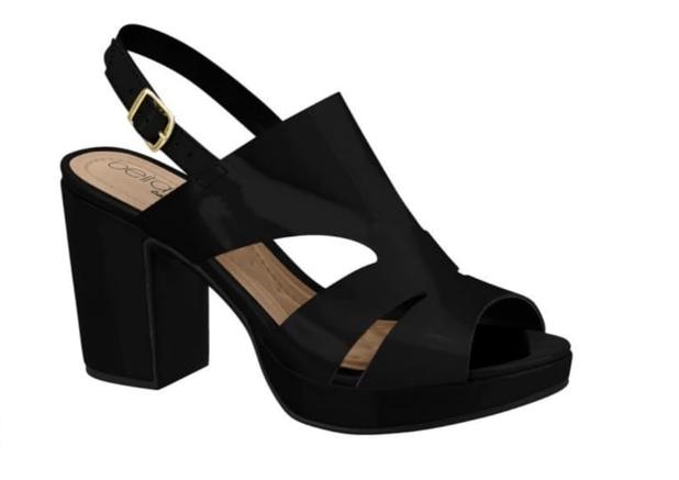 Sandalia salto quadrado beira rio preto Menor preço com