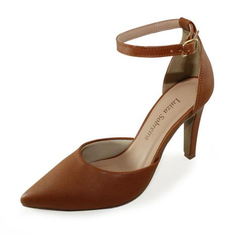 Sandália Scarpin Salto Fino Luiza Sobreira Caramelo Mod. 1061 - Sandália Feminina - Magazine Luiza
